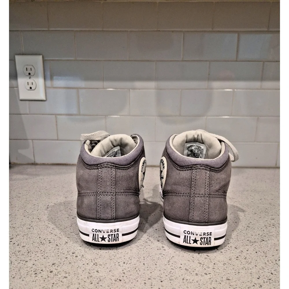 Converse High Street Mid Vintage Sneakers in Gray & White size 10